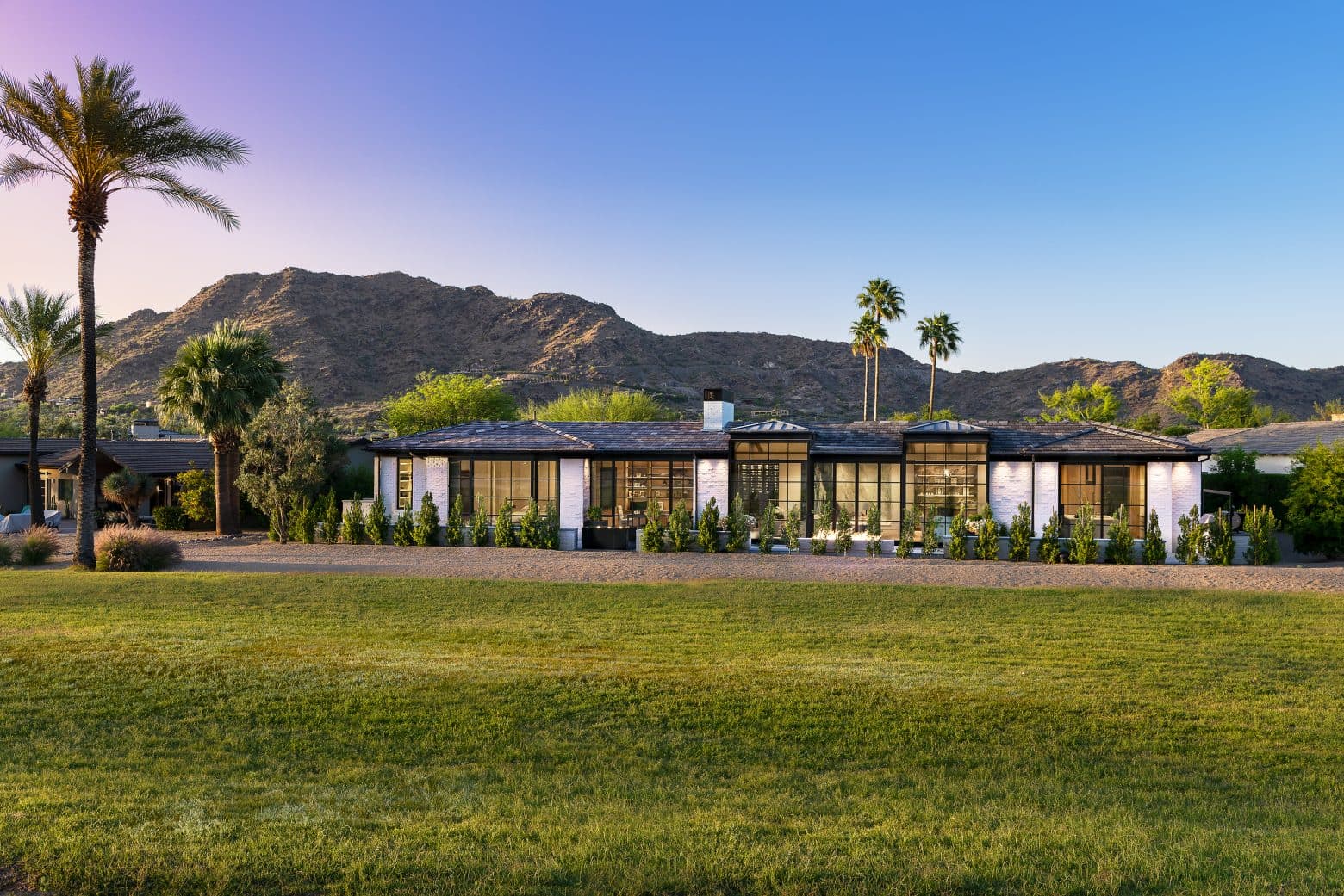 Luxury Paradise Valley home at dusk